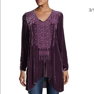 Purple Velvet Johnny Was Tunic